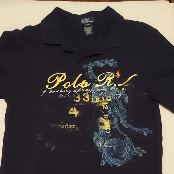 Vintage blue Polo Ralph Lauren polo cotton shirt XL in boy's, small in men's - Picture 3 of 7